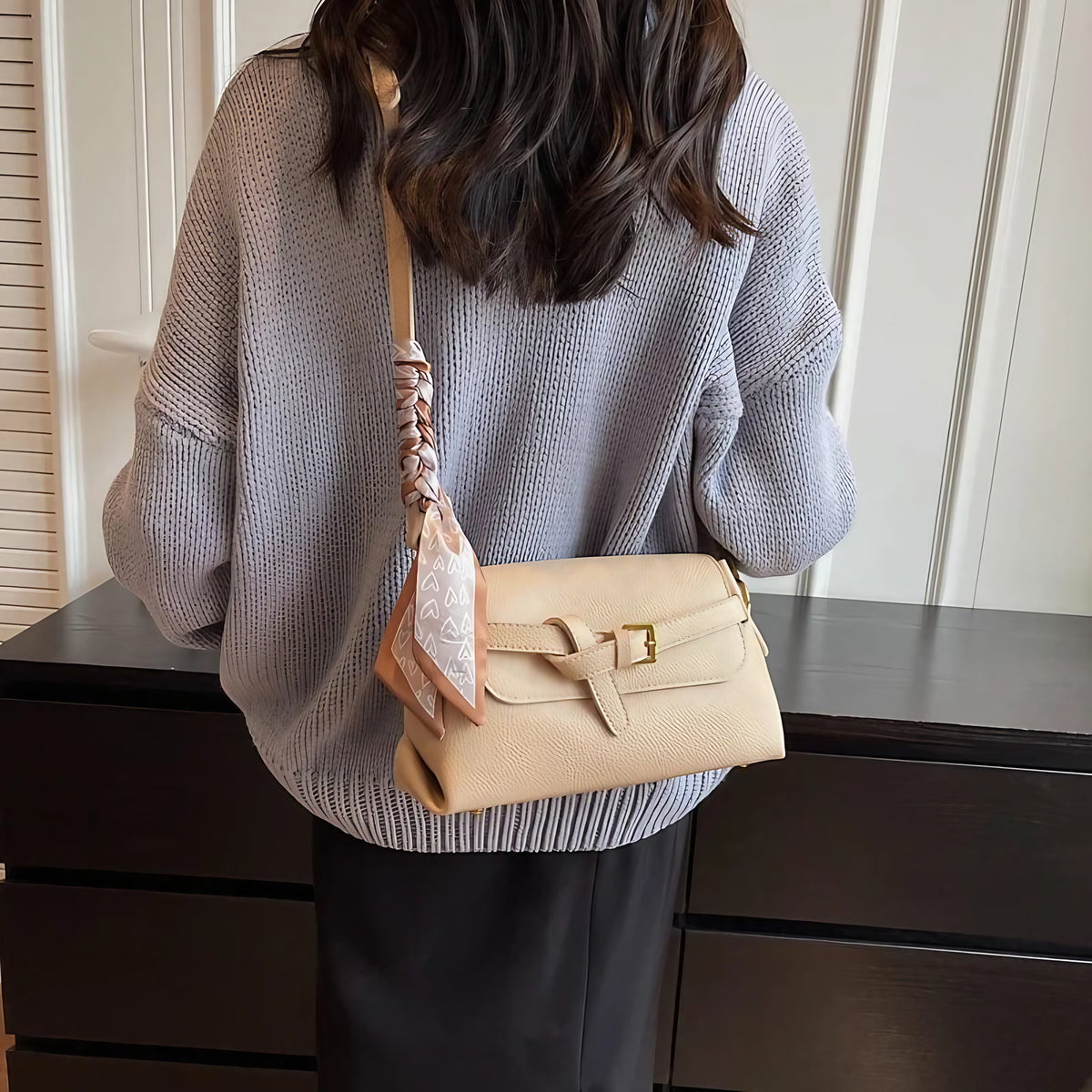Sac à main femme en similicuir, format 26 cm, quatre coloris