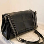 Sac à main femme noir en similicuir, 26 x 19 cm