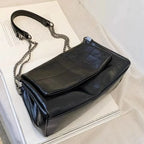 Sac à main femme noir en similicuir, 26 x 19 cm