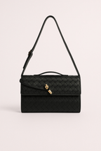 Petit sac en cuir tressé femme, bandoulière réglable