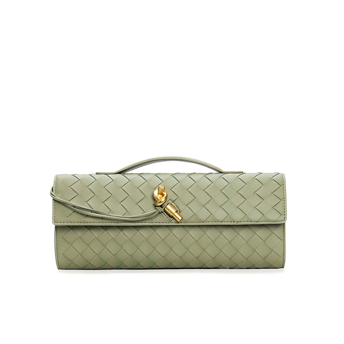 Petit sac en cuir tressé femme, bandoulière réglable, vert