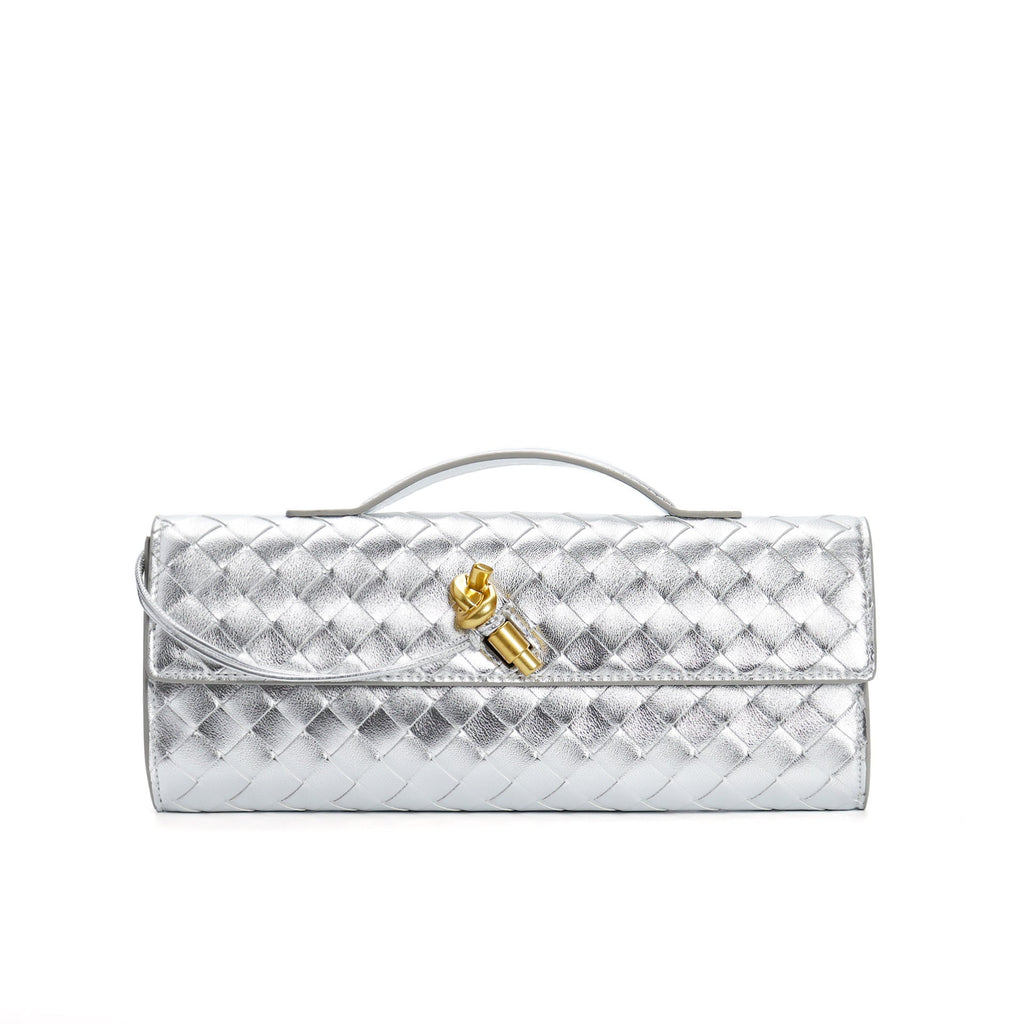 Petit sac en cuir tressé femme, bandoulière réglable