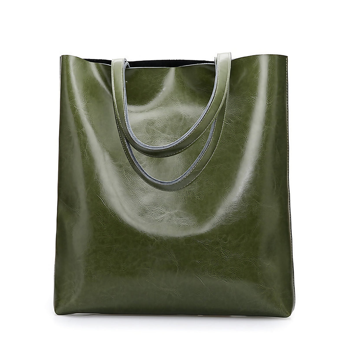 Sac à main femme en cuir de vachette zippé, six coloris, kaki