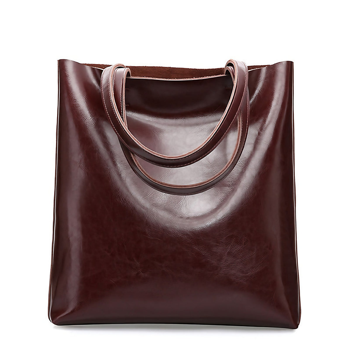 Sac à main femme en cuir de vachette zippé, six coloris, marron