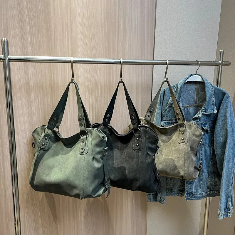 Sac à main femme aspect daim, bandoulière amovible, 34 x 28 cm