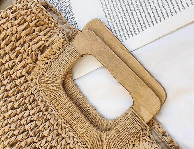 Grand sac à main femme d'été à anses carrées, 42 x 35 cm