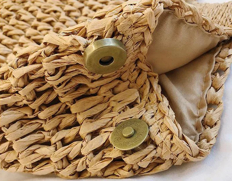 Grand sac à main femme d'été à anses carrées, 42 x 35 cm