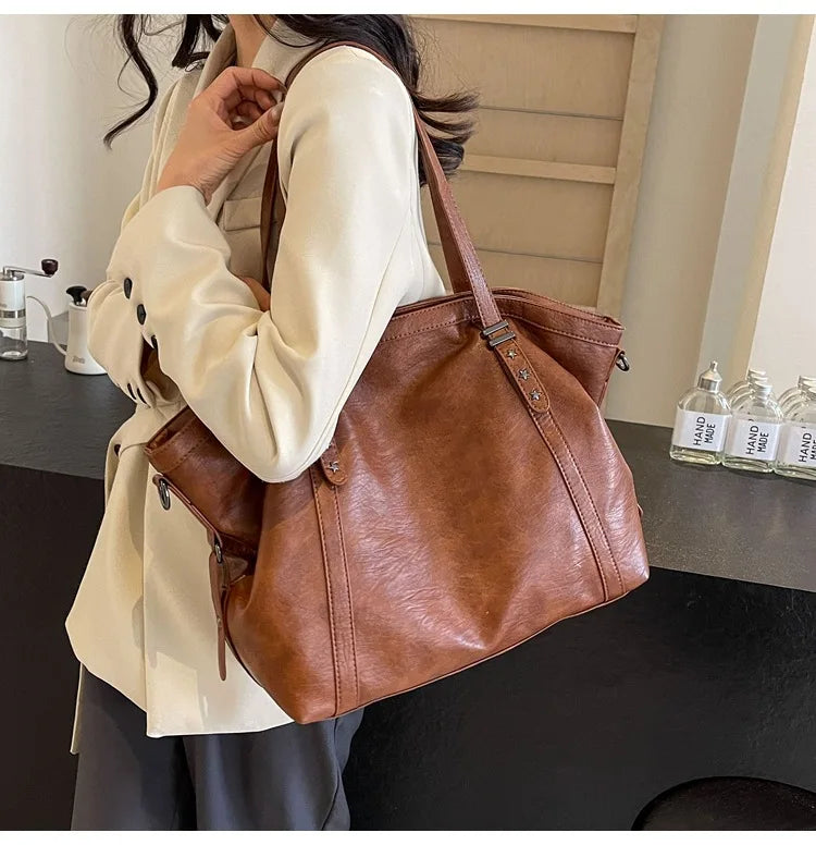 Grand sac cabas femme en similicuir pour les cours et le bureau