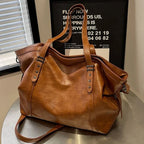 Grand sac cabas femme en similicuir pour les cours et le bureau, marron