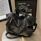 Grand sac cabas femme en similicuir pour les cours et le bureau, noir