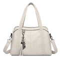 Sac à main blanc femme à deux poignées, 30 x 20 cm, blanc
