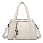 Sac à main blanc femme à deux poignées, 30 x 20 cm, blanc