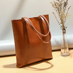 Sac à main en cuir fendu pour femme, grandes anses, sept coloris