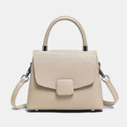 Sac à main femme en cuir, 26 x 20 x 10 cm, six coloris, beige