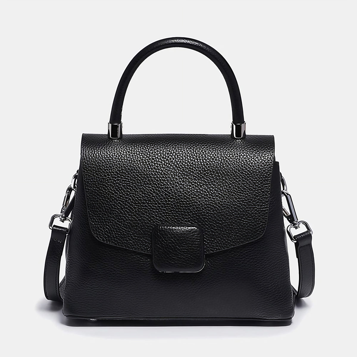 Sac à main femme en cuir, 26 x 20 x 10 cm, six coloris, noir