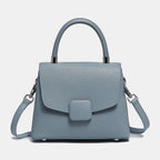 Sac à main femme en cuir, 26 x 20 x 10 cm, six coloris, bleu