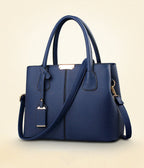 Sac à main femme bleu marine en similicuir grainé, bandoulière