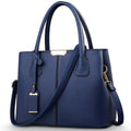 Sac à main femme bleu marine en similicuir grainé, bandoulière