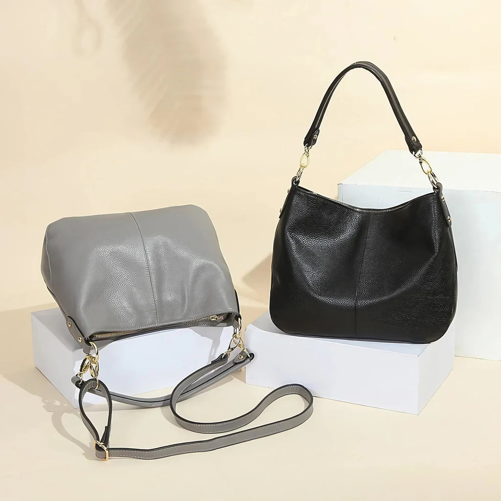 Sac à main en cuir souple femme, bandoulière amovible