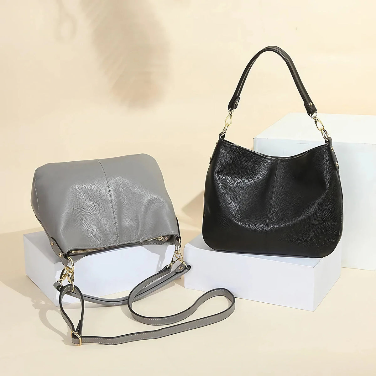 Sac à main en cuir souple femme, bandoulière amovible