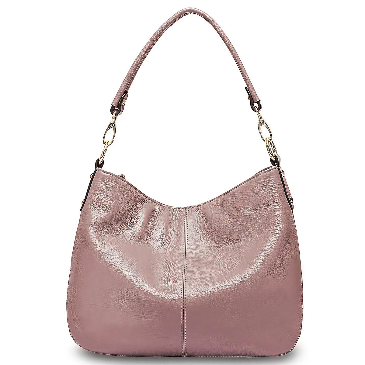 Sac à main en cuir souple femme, bandoulière amovible, rose