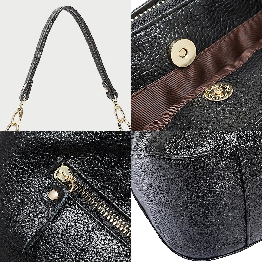 Sac à main en cuir souple femme, bandoulière amovible