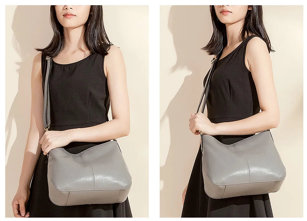 Sac à main en cuir souple femme, bandoulière amovible