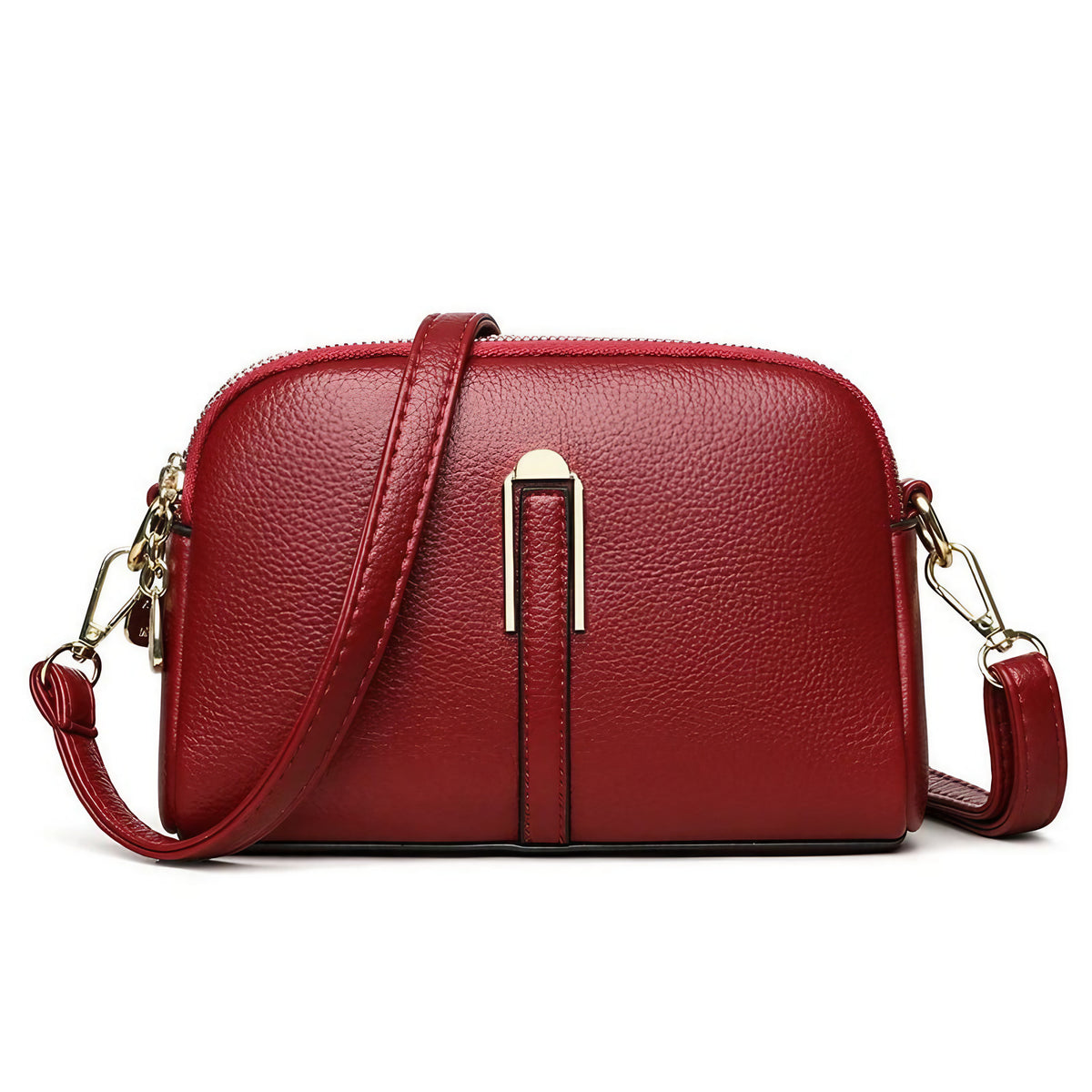 Sac à main femme en similicuir, bandoulière réglable, rouge