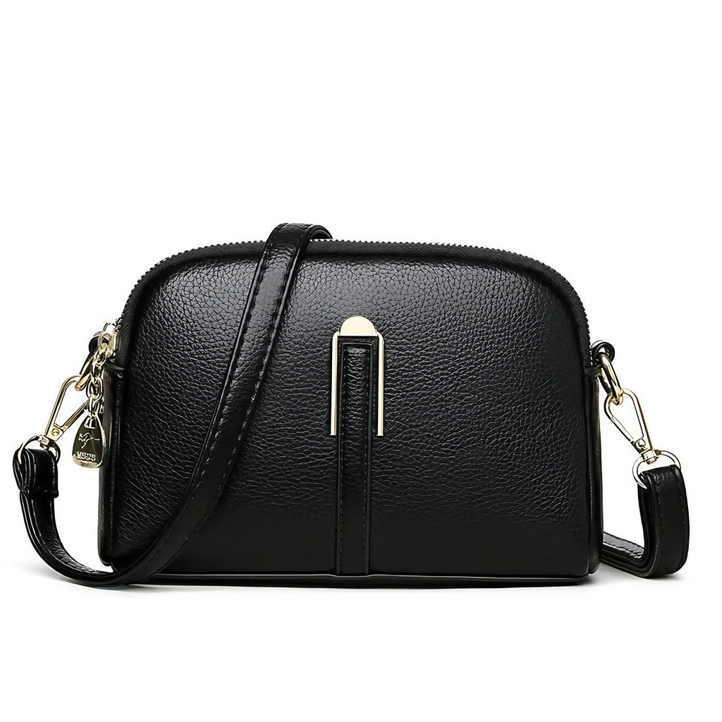Sac à main femme en similicuir, bandoulière réglable, noir