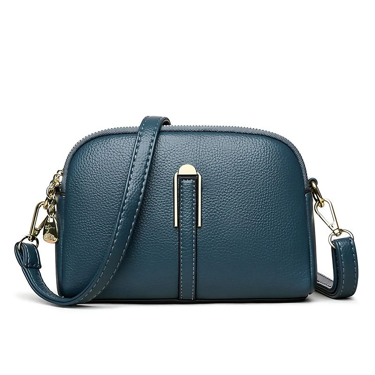 Sac à main femme en similicuir, bandoulière réglable, bleu