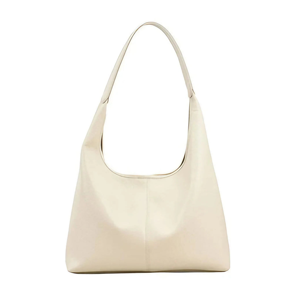 Sac à main femme en similicuir aspect vieilli, 34 x 35 x 10 cm, crème