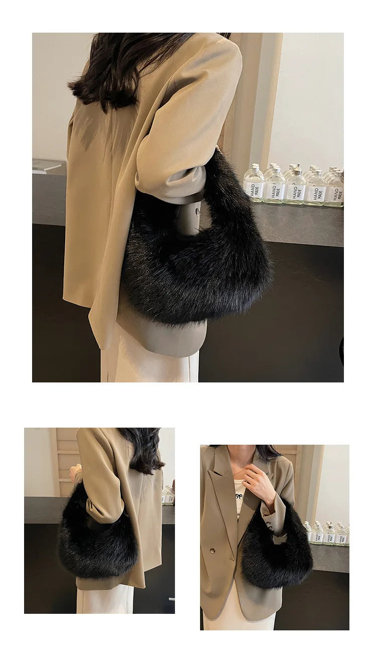 Petit sac à main femme à l'aspect douillet, quatre coloris