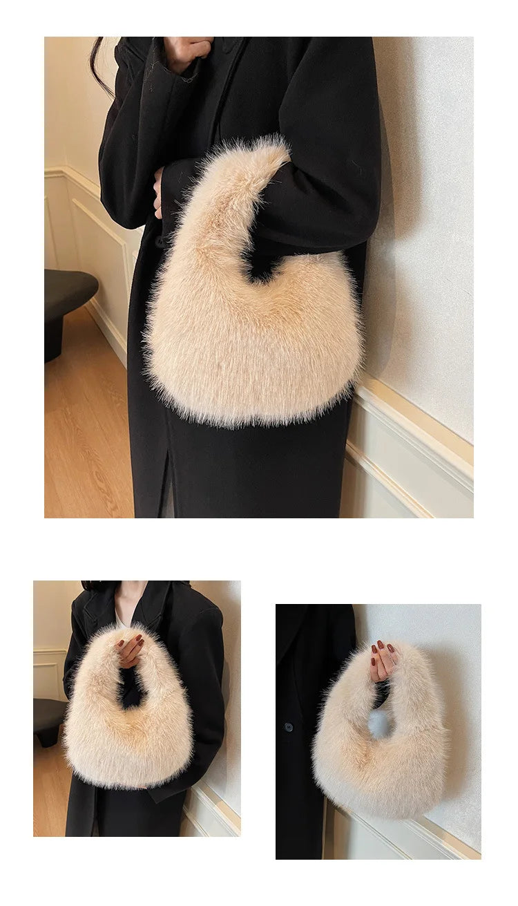 Petit sac à main femme à l'aspect douillet, quatre coloris