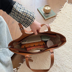 Sac cabas femme en paille tressée et similicuir, zippé