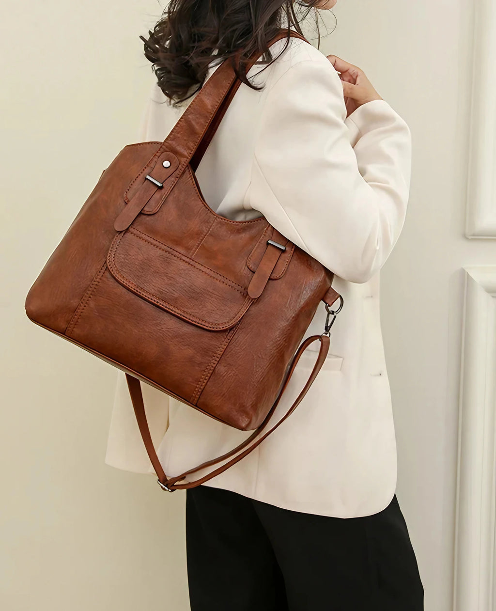 Sac à main femme en similicuir, bandoulière amovible, six coloris