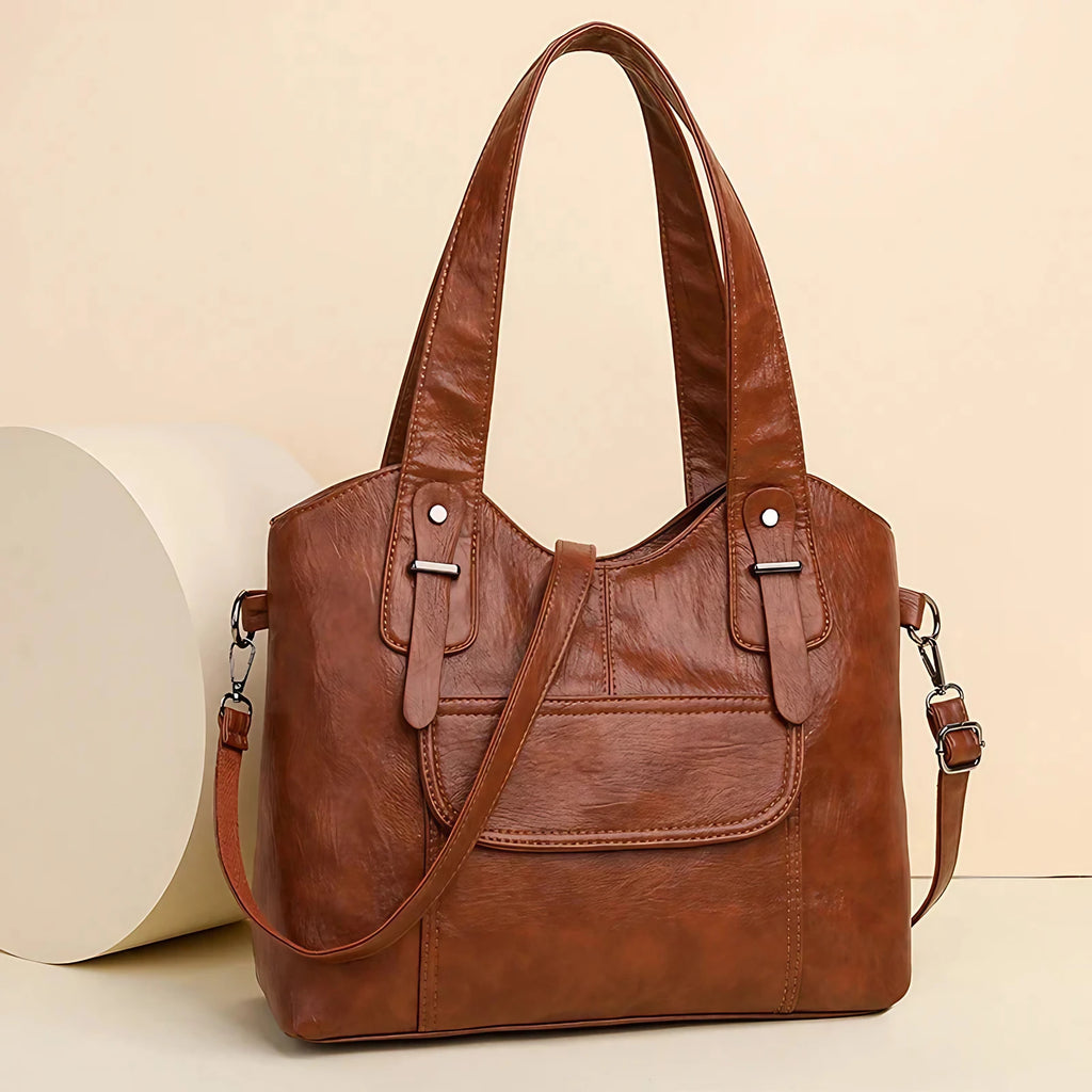 Sac à main femme en similicuir, bandoulière amovible, six coloris, camel