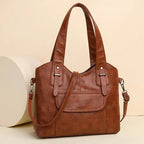 Sac à main femme en similicuir, bandoulière amovible, six coloris, camel