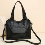 Sac à main femme en similicuir, bandoulière amovible, six coloris, noir
