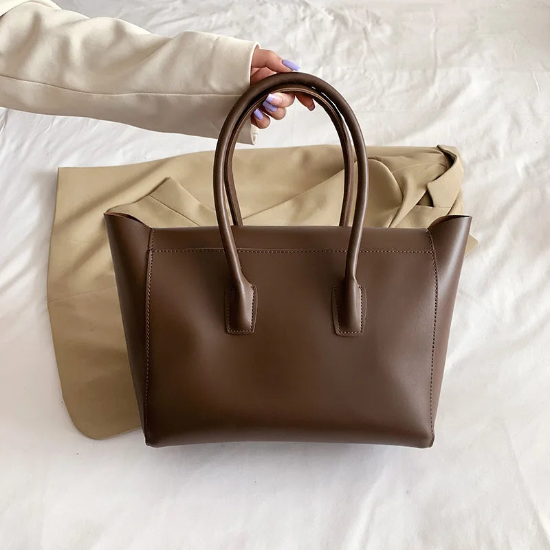 Grand sac à main femme à rabat en similicuir, 40 x 23 cm