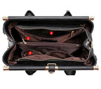Sac à main femme noir effet croco, structuré, 28 x 21,5 cm