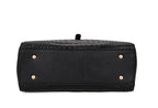 Sac à main femme noir effet croco, structuré, 28 x 21,5 cm