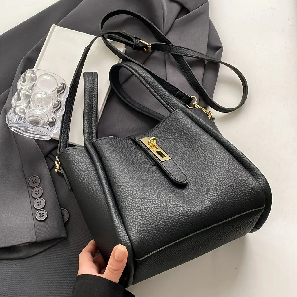 Sac à main femme à anses rigides et bandoulière, pochette amovible