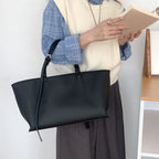 Sac à main femme en similicuir texturé, anses réglables, noir