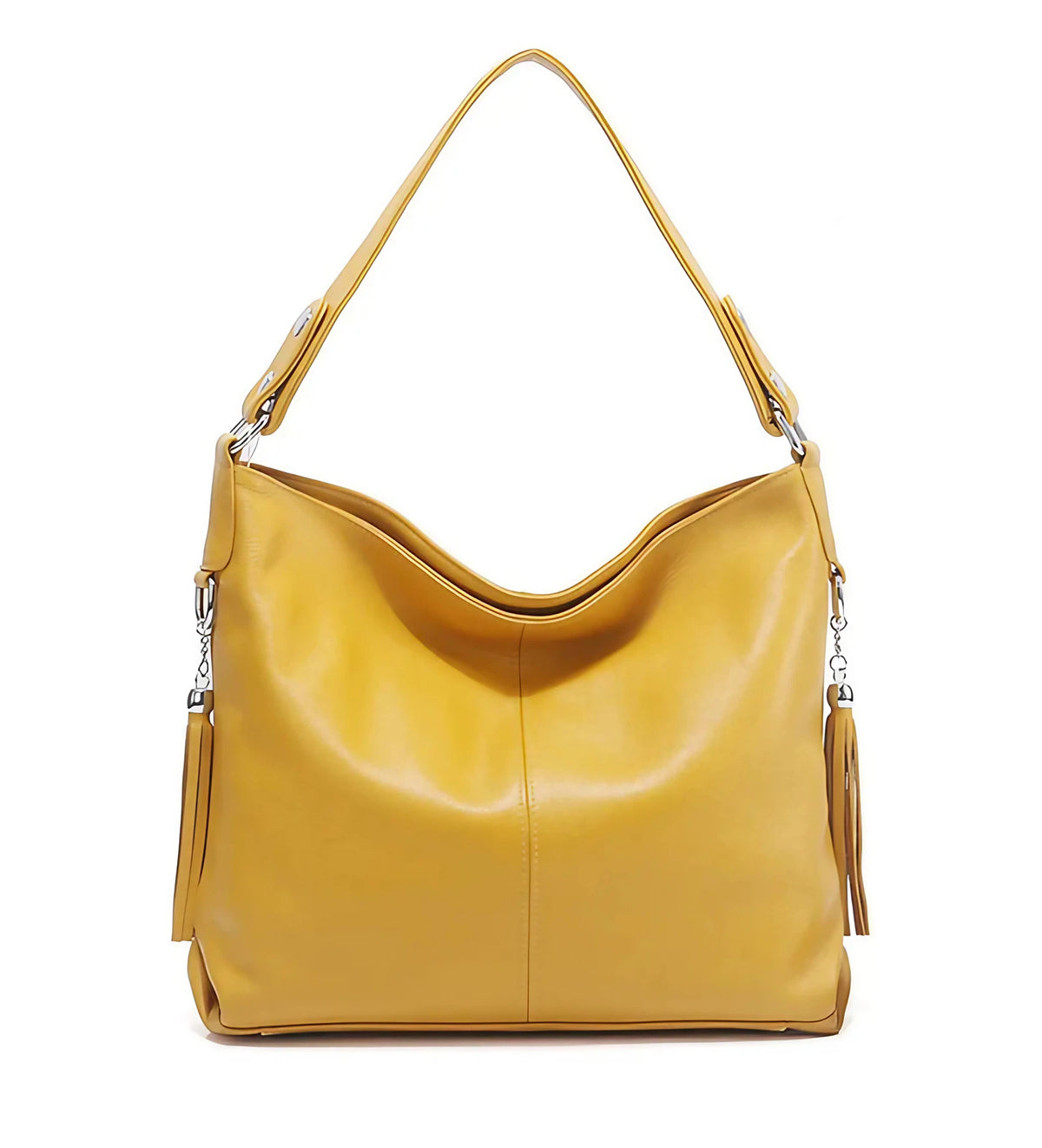 Grand sac à main femme en similicuir grainé, treize coloris, jaune