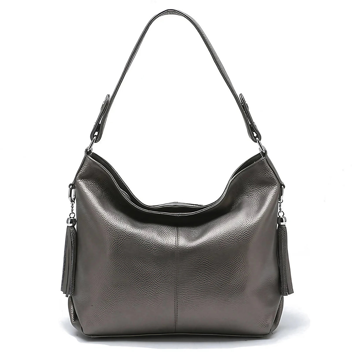 Grand sac à main femme en similicuir grainé, treize coloris, métallisé