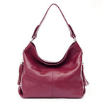 Grand sac à main femme en similicuir grainé, treize coloris, framboise