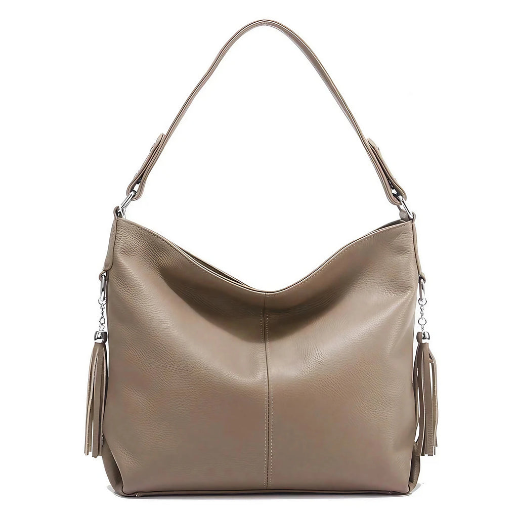 Grand sac à main femme en similicuir grainé, treize coloris, beige