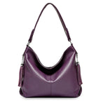 Grand sac à main femme en similicuir grainé, treize coloris, violet