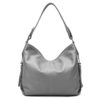 Grand sac à main femme en similicuir grainé, treize coloris, gris