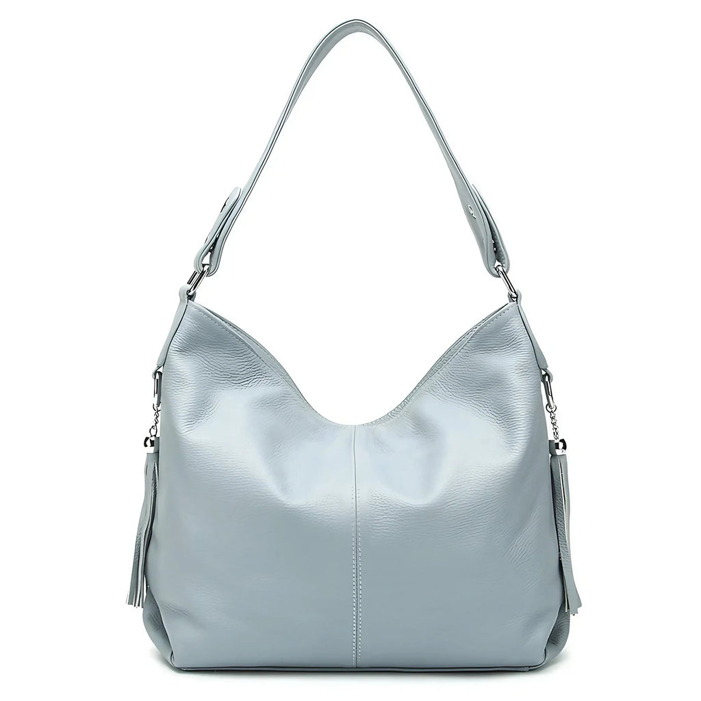 Grand sac à main femme en similicuir grainé, treize coloris, bleu